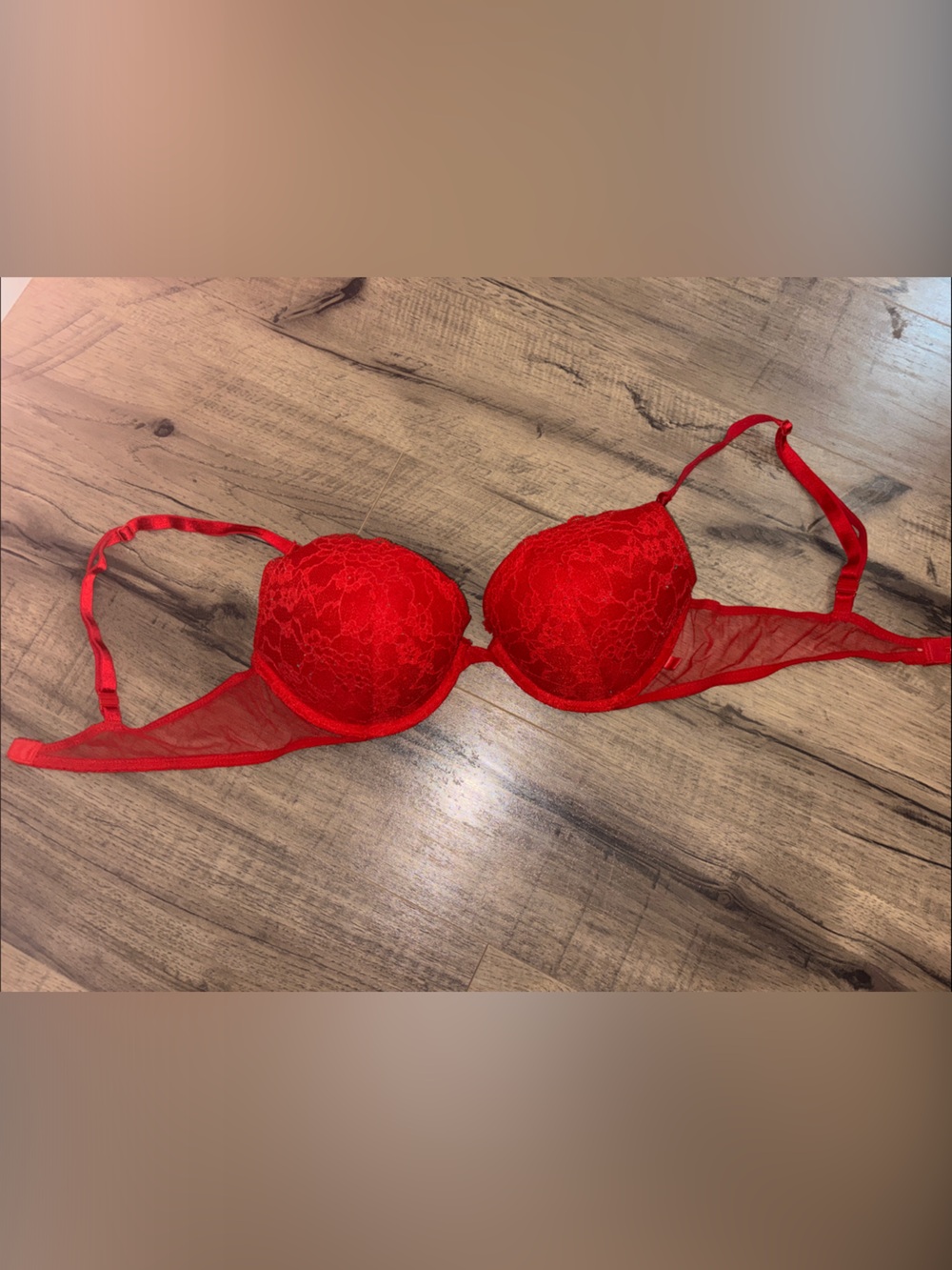 Victoria's Secret Red Lace Push-Up Bra